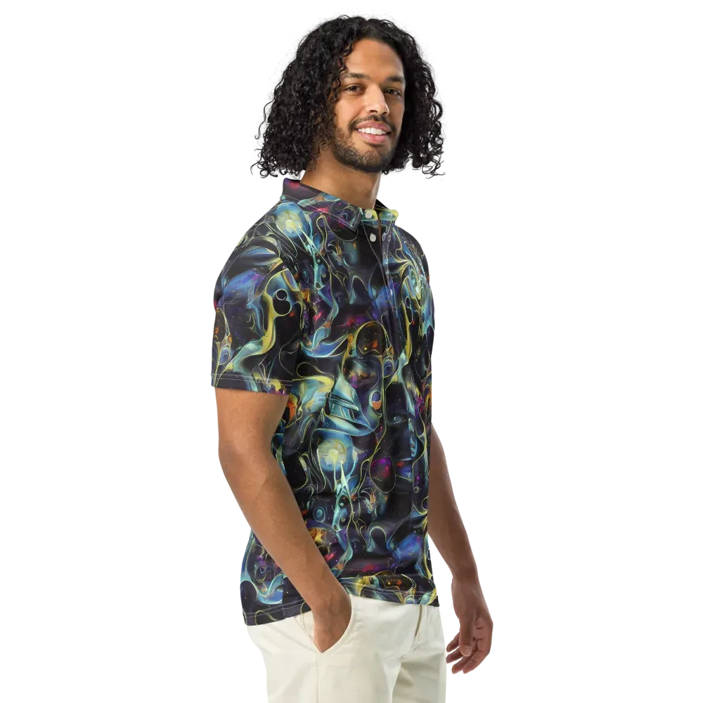 Galactic Enigma on Men's Slim Fit Polo Shirt — Right Front