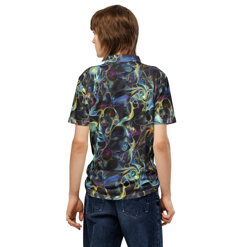 Galactic Enigma on Men's Slim Fit Polo Shirt — Back