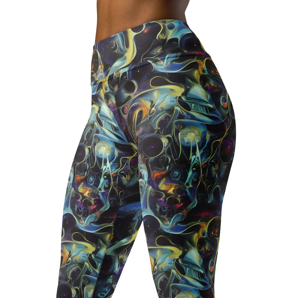 Galactic Enigma on Yoga Leggings — Left Front