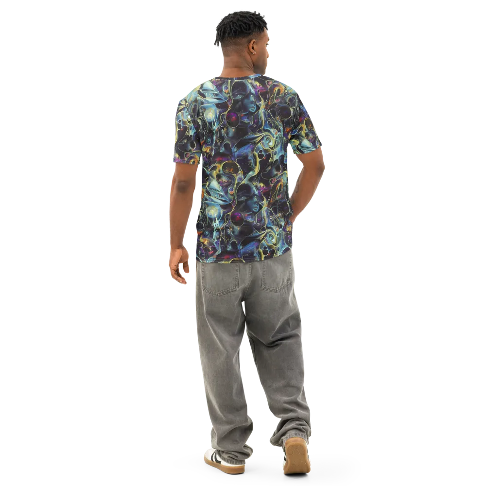 Galactic Enigma on Men's Cotton Crew Neck T-Shirt — Back