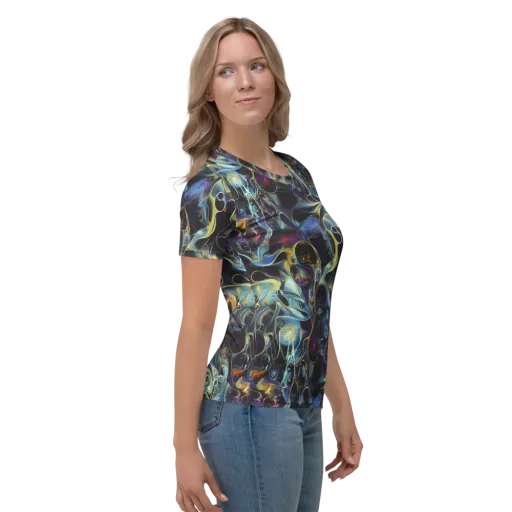 Galactic Enigma on a Women's Crew Neck T-Shirt