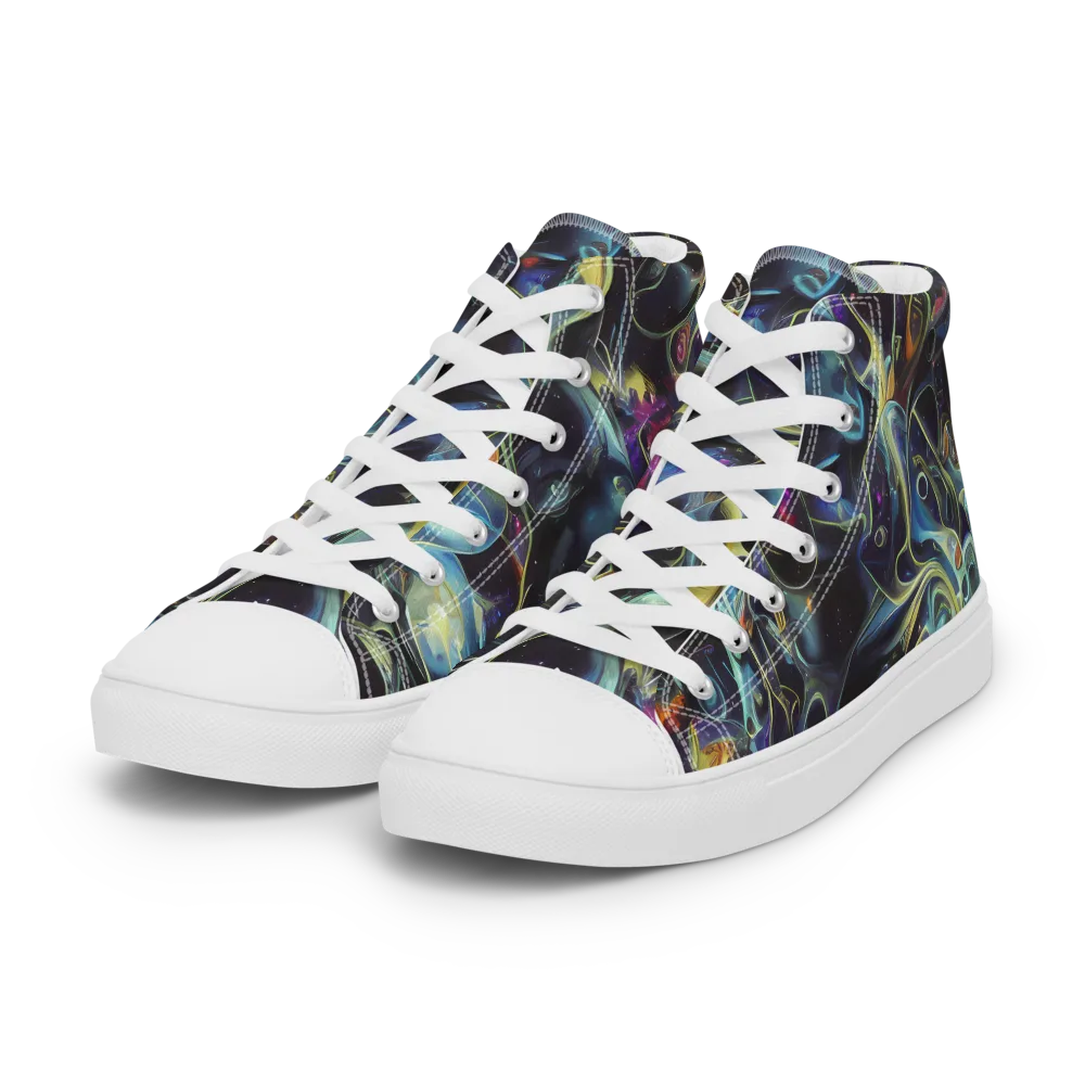 Galactic Enigma on Women's High Top Canvas Shoes — Left Front