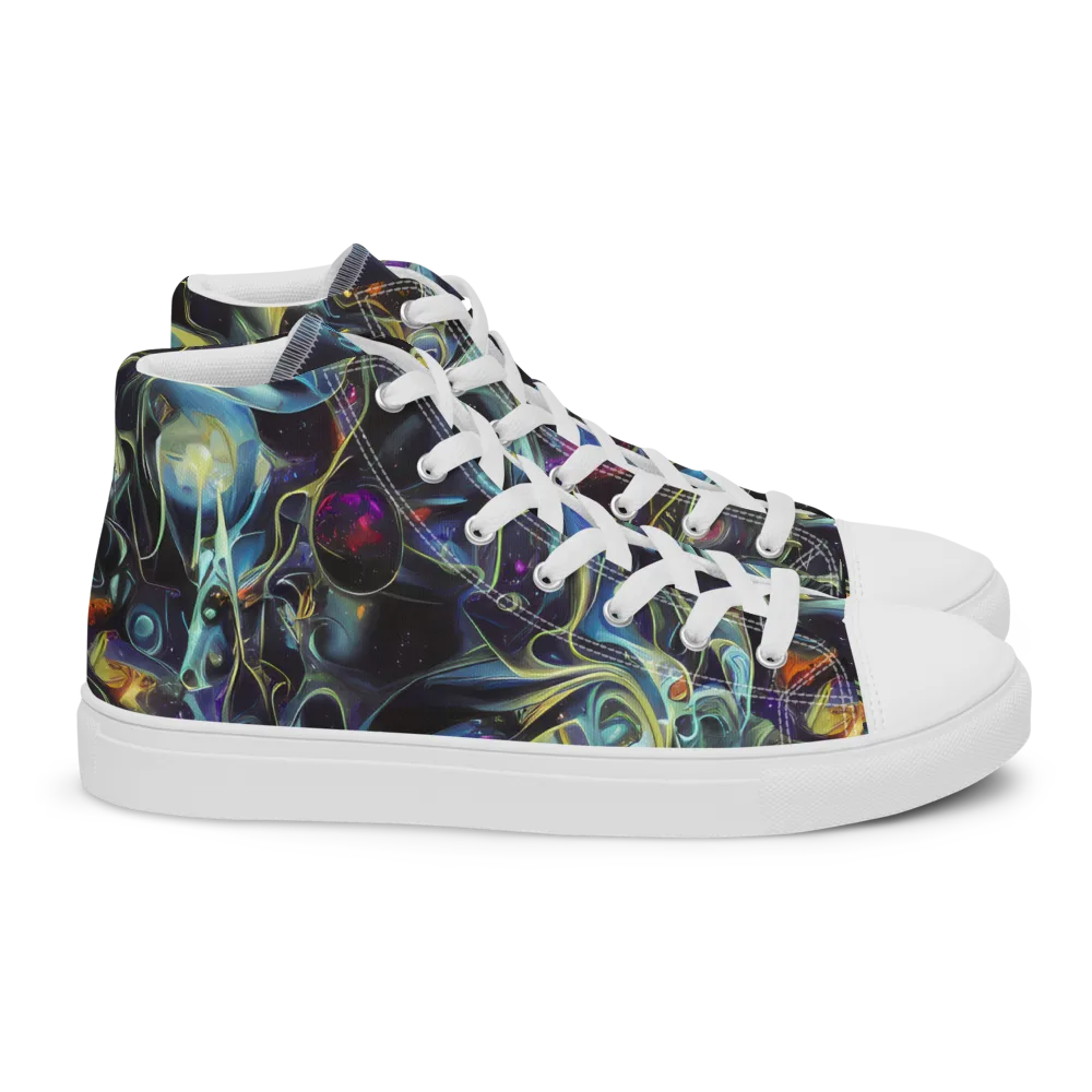Galactic Enigma on Women's High Top Canvas Shoes — Right
