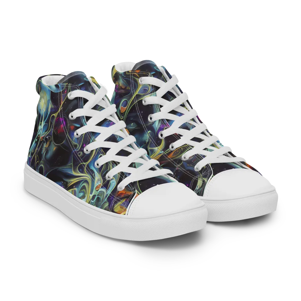 Galactic Enigma on Women's High Top Canvas Shoes — Right Front