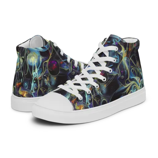 Galactic Enigma on a Women's High Top Canvas Shoes