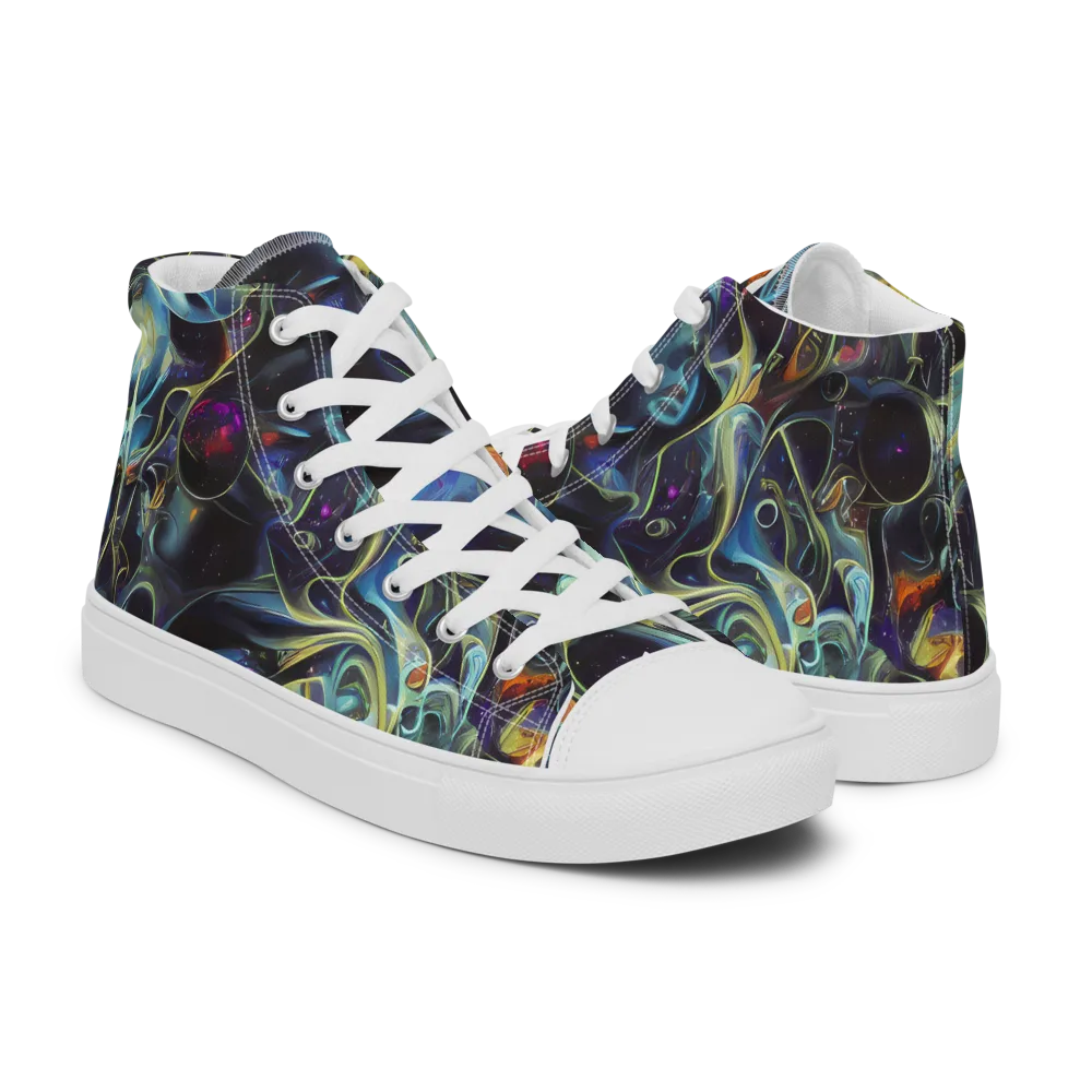 Galactic Enigma on Women's High Top Canvas Shoes — Right