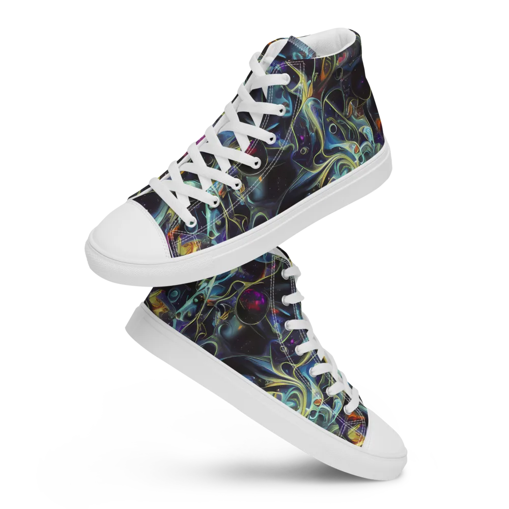 Galactic Enigma on Women's High Top Canvas Shoes — Front