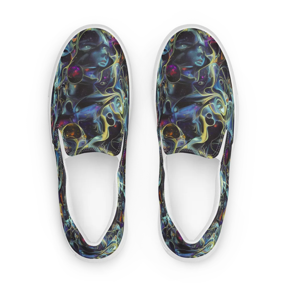 Galactic Enigma on Men's Slip-On Canvas Shoes — Front