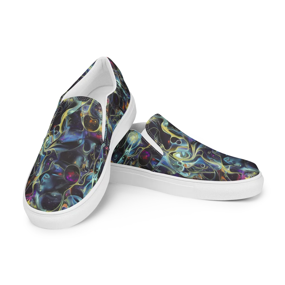 Galactic Enigma on Men's Slip-On Canvas Shoes — Left Front