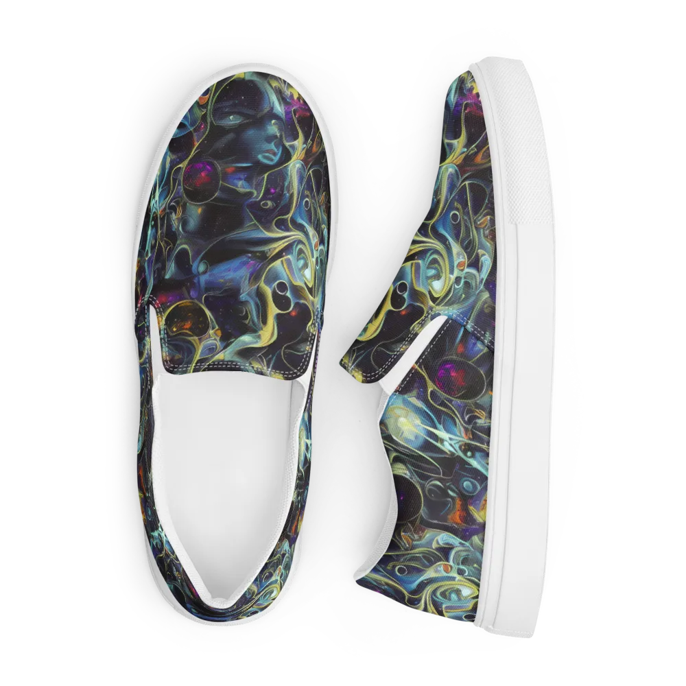 Galactic Enigma on Men's Slip-On Canvas Shoes — Front