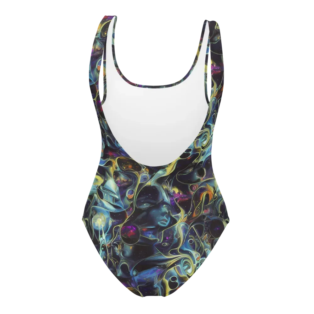 Galactic Enigma on One-Piece Swimsuit — Back