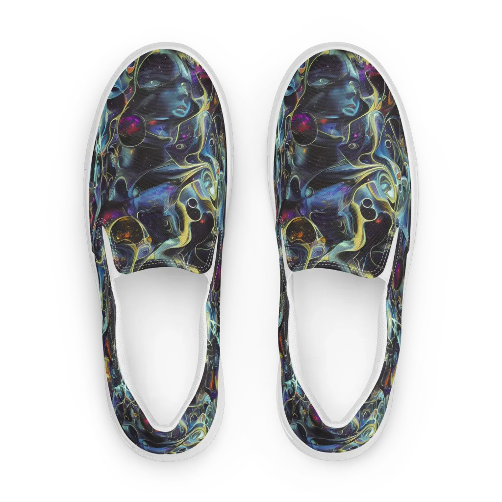 Galactic Enigma on Women's Slip-On Canvas Shoes — Front