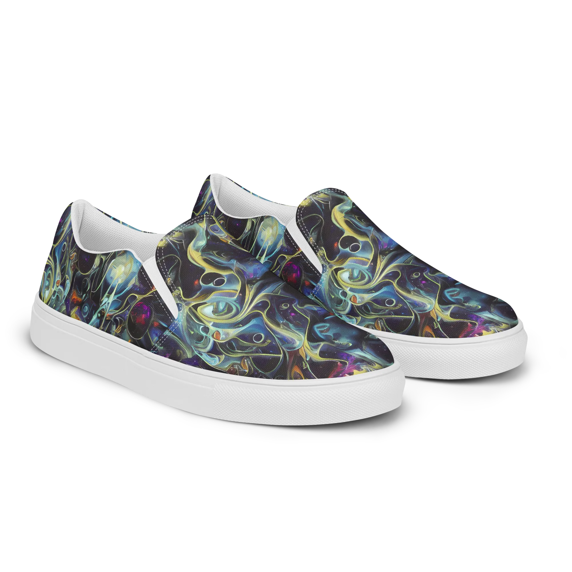 Galactic Enigma on Women's Slip-On Canvas Shoes — Right Front
