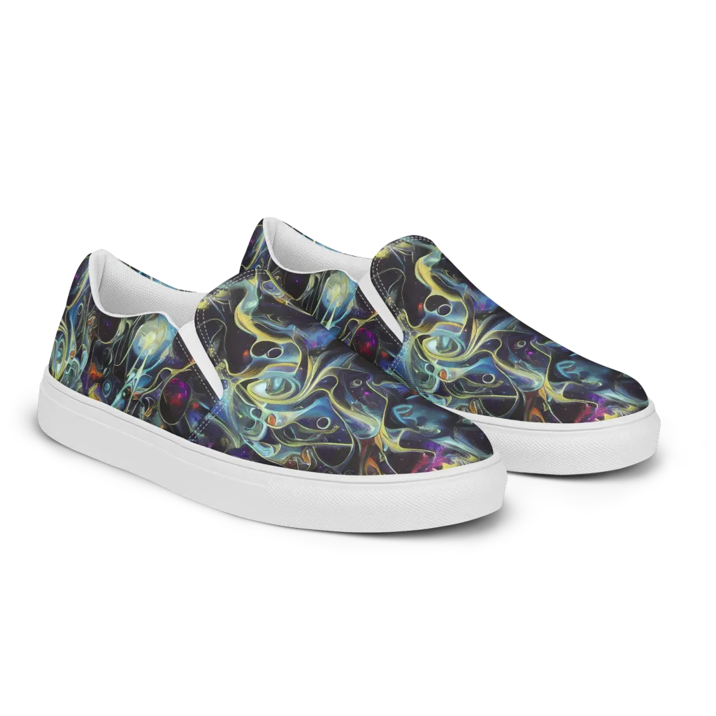 Galactic Enigma on Women's Slip-On Canvas Shoes — Right Front