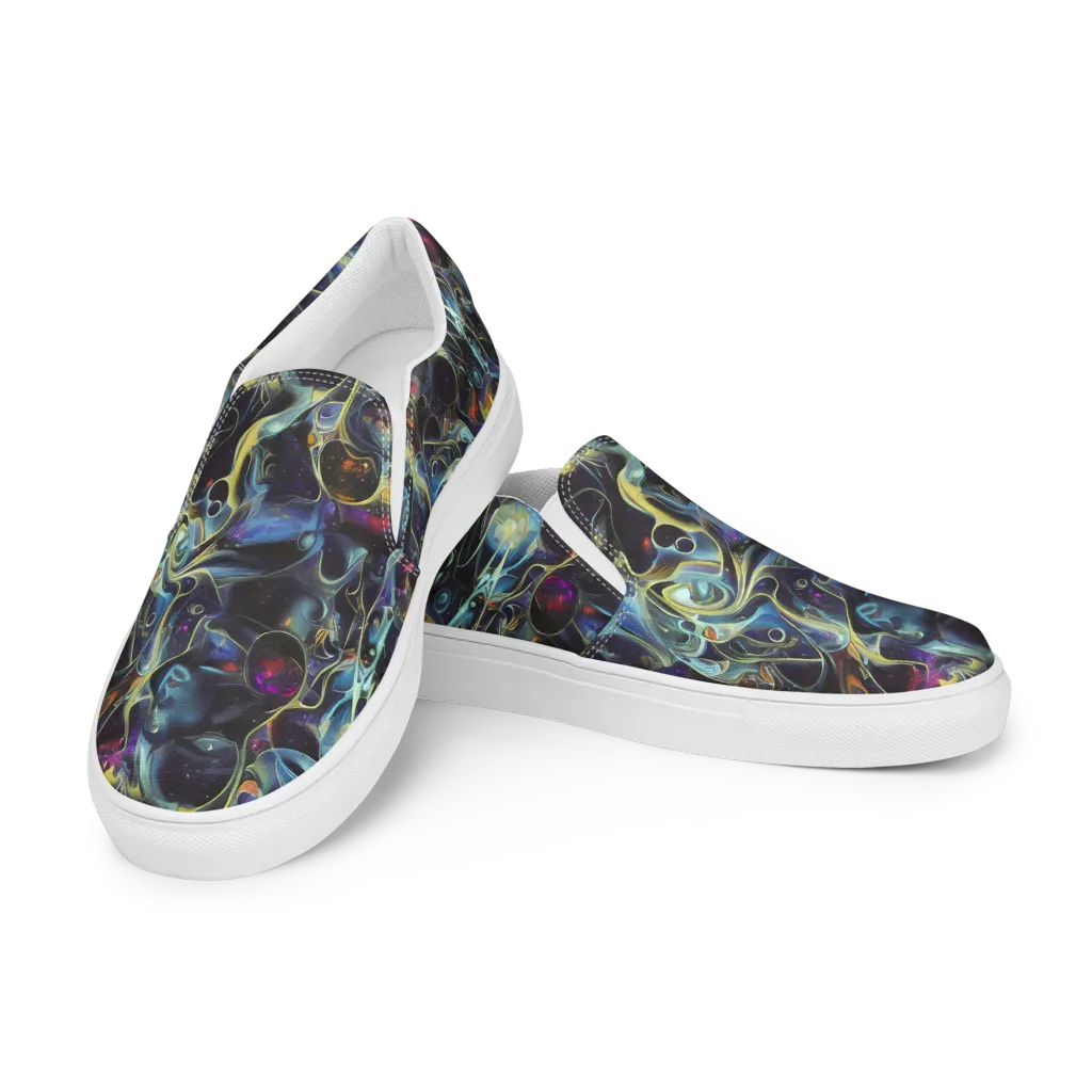 Galactic Enigma on Women's Slip-On Canvas Shoes — Left Front