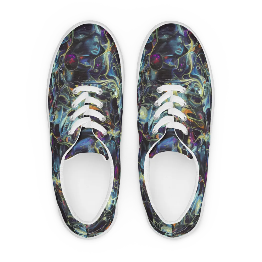 Galactic Enigma on Men's Lace-Up Canvas Shoes — Front