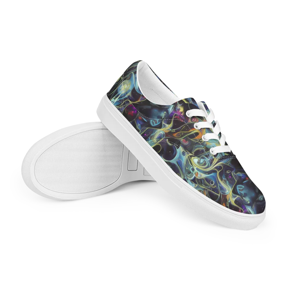 Galactic Enigma on Men's Lace-Up Canvas Shoes — Right Front