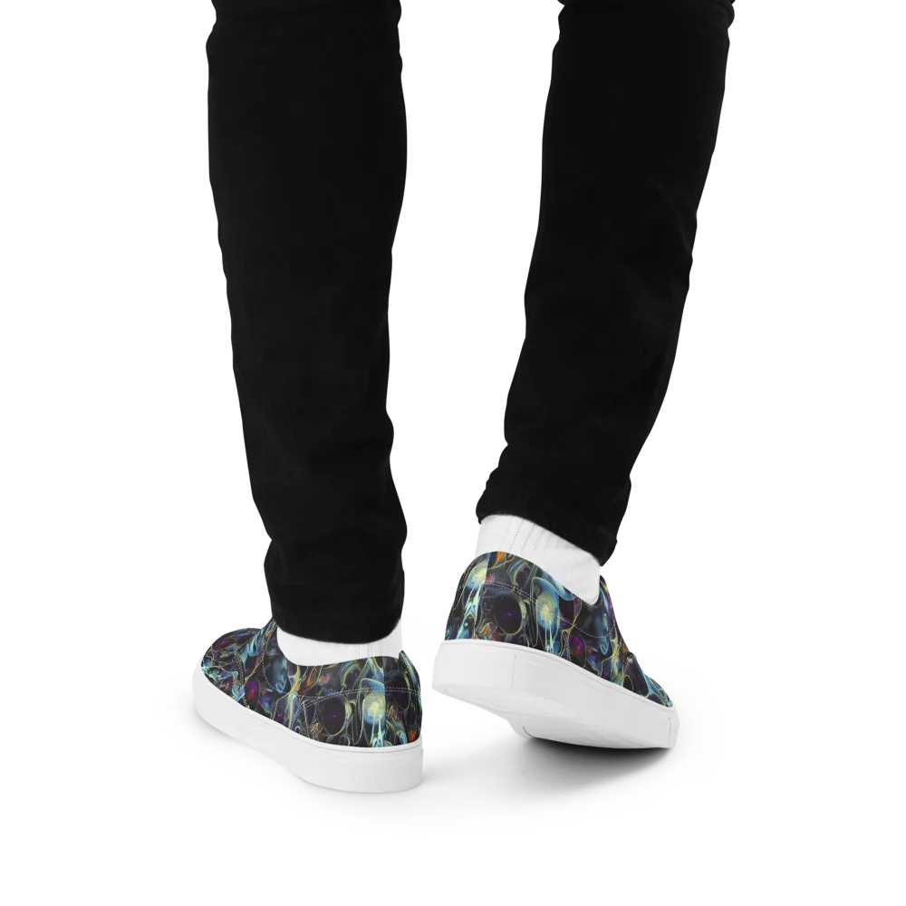Galactic Enigma on Men's Lace-Up Canvas Shoes — Back