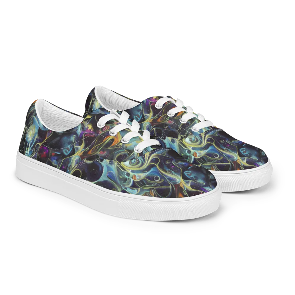 Galactic Enigma on Men's Lace-Up Canvas Shoes — Right Front