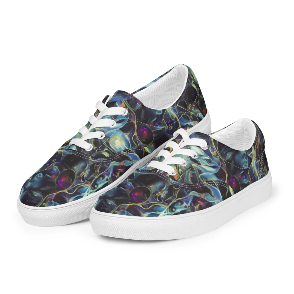 Galactic Enigma on Men's Lace-Up Canvas Shoes — Left Front