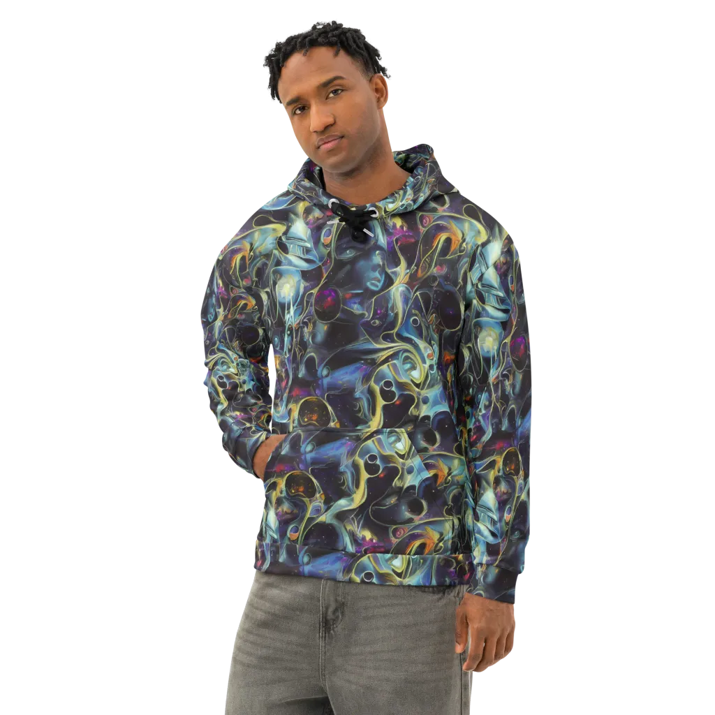 Galactic Enigma on Cotton Hoodie — Left Front