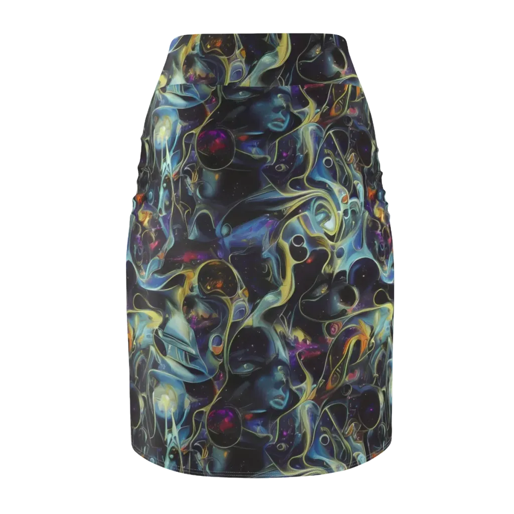 Galactic Enigma on Pencil Skirt — Back