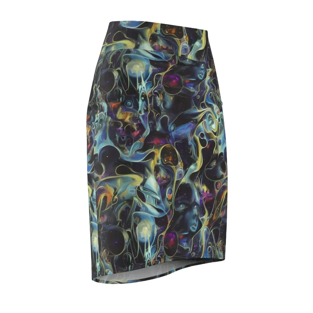 Galactic Enigma on Pencil Skirt — Front Side