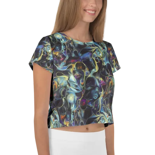 Galactic Enigma on a Crop Tee