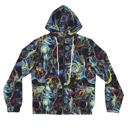 Galactic Enigma on a Women's Full-Zip Hoodie