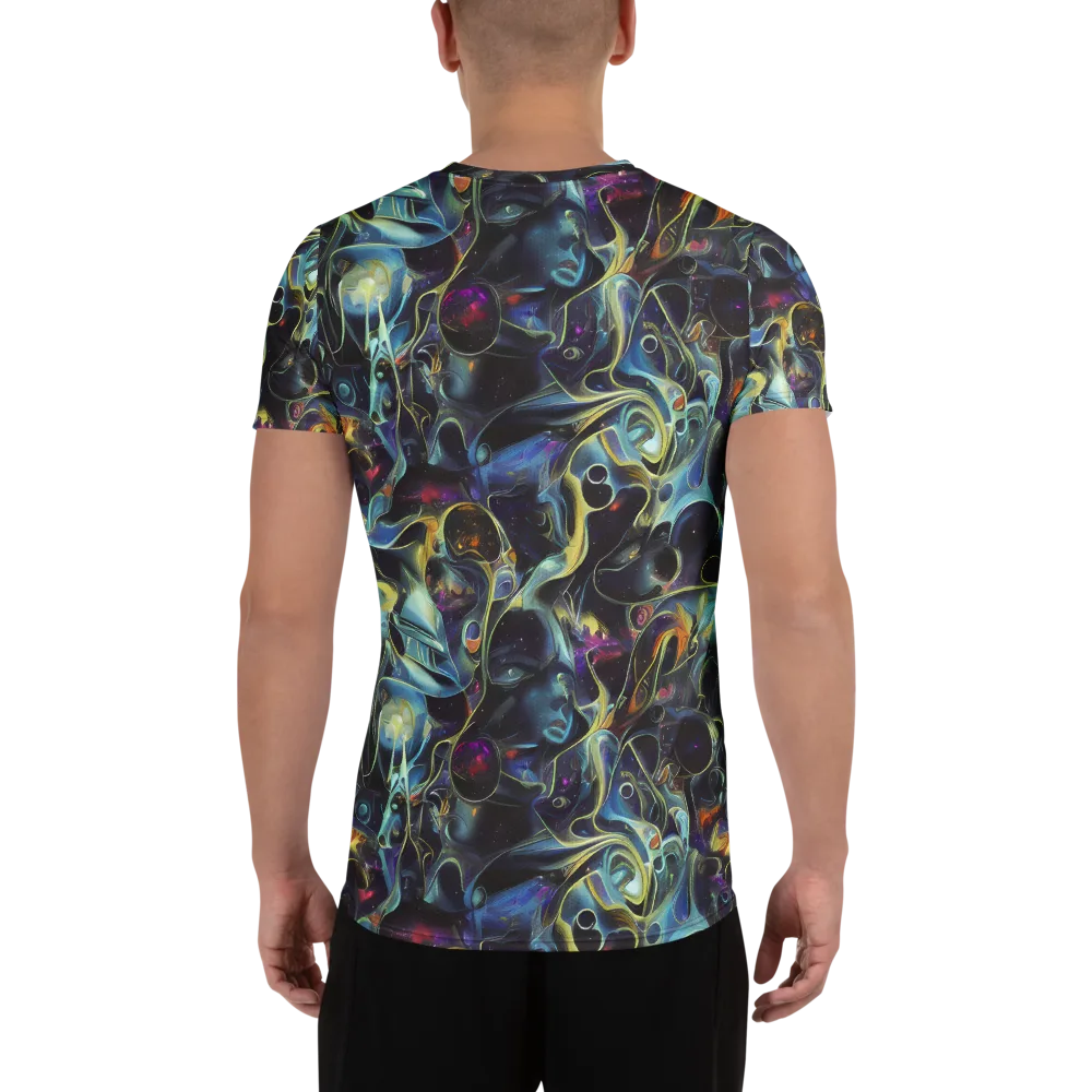 Galactic Enigma on Men's Athletic T-Shirt — Back