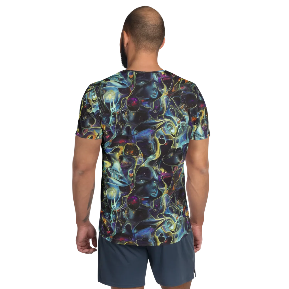 Galactic Enigma on Men's Athletic T-Shirt — Back