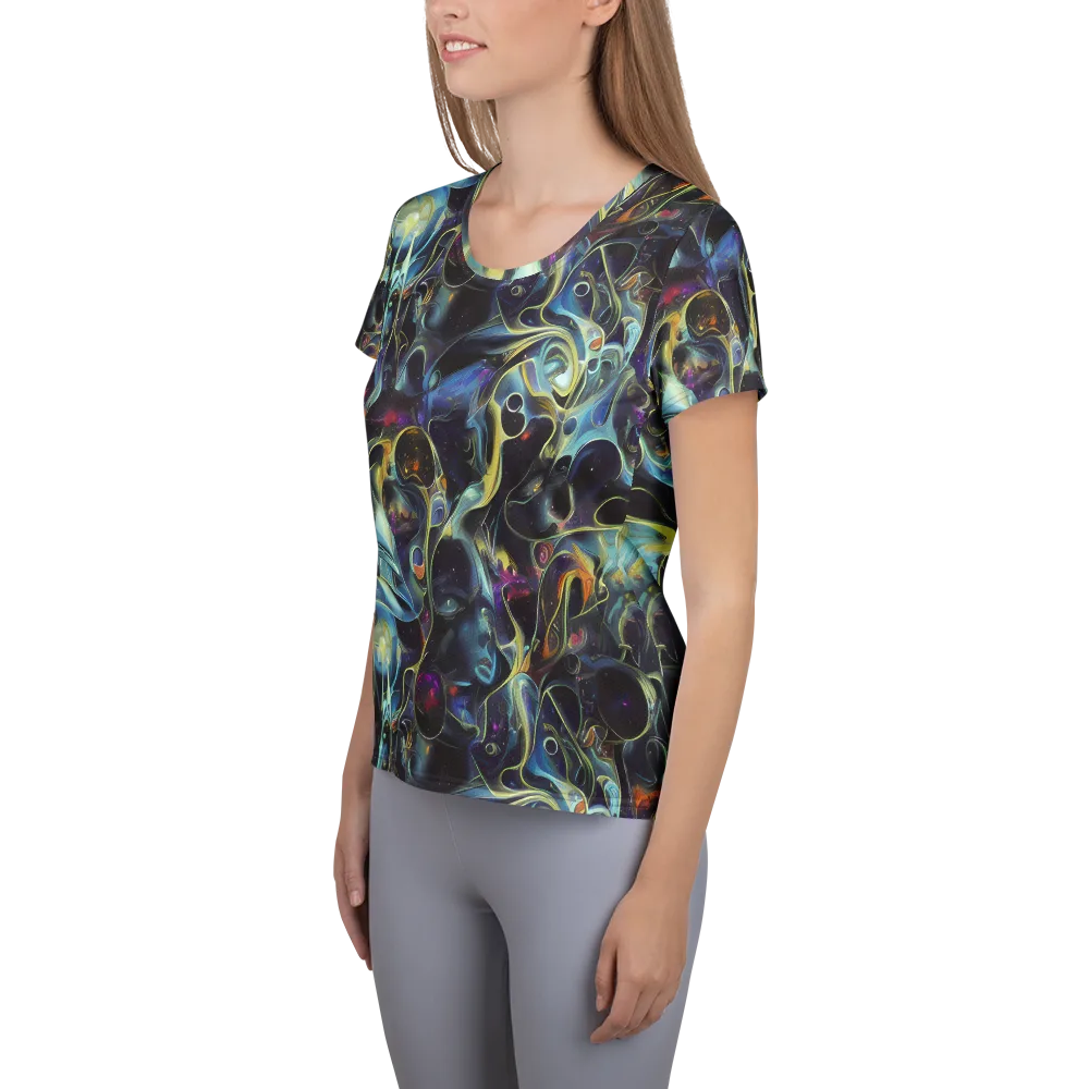 Galactic Enigma on Women's Athletic T-Shirt — Left