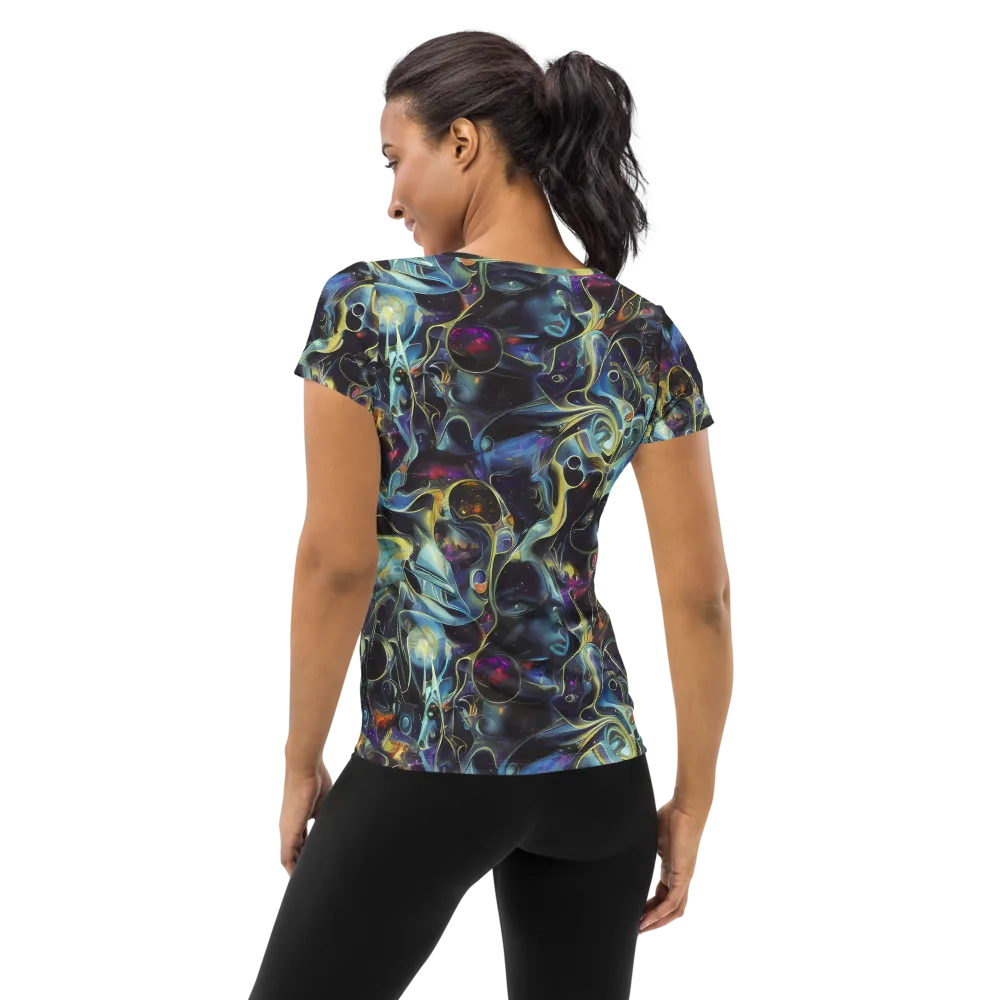 Galactic Enigma on Women's Athletic T-Shirt — Back