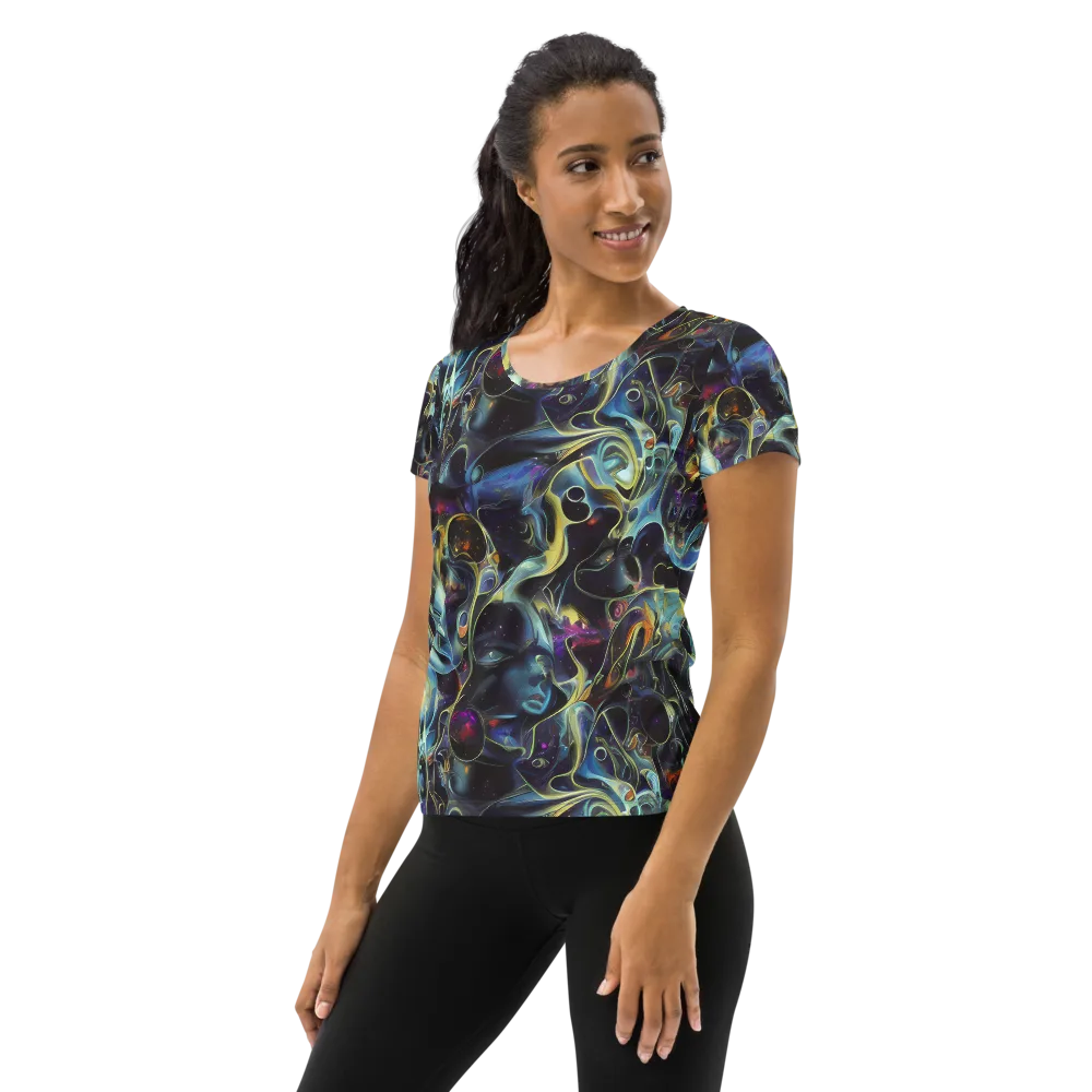 Galactic Enigma on Women's Athletic T-Shirt — Left