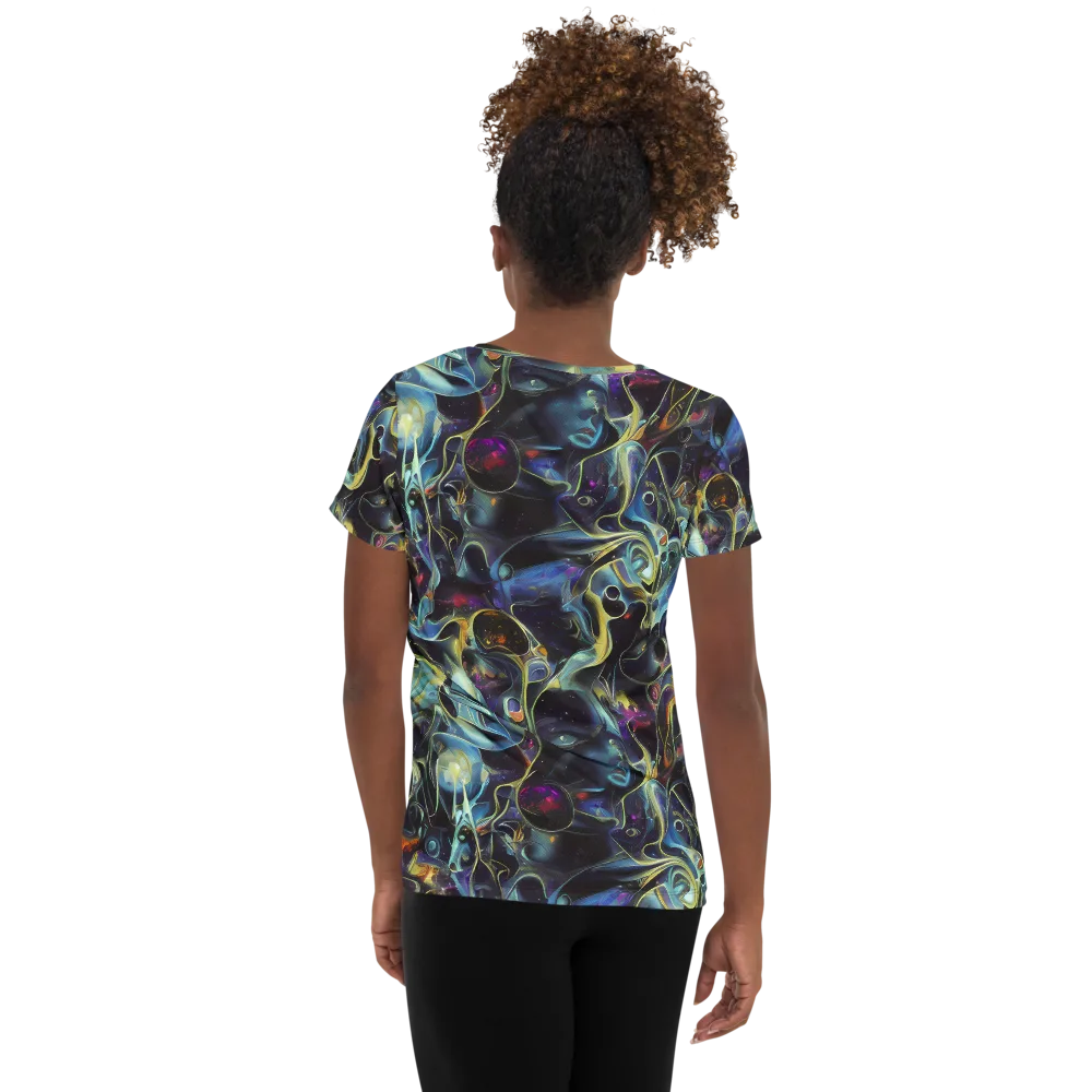 Galactic Enigma on Women's Athletic T-Shirt — Back