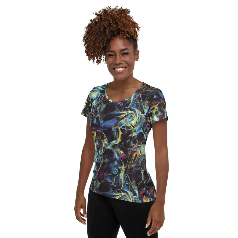 Galactic Enigma on Women's Athletic T-Shirt — Left