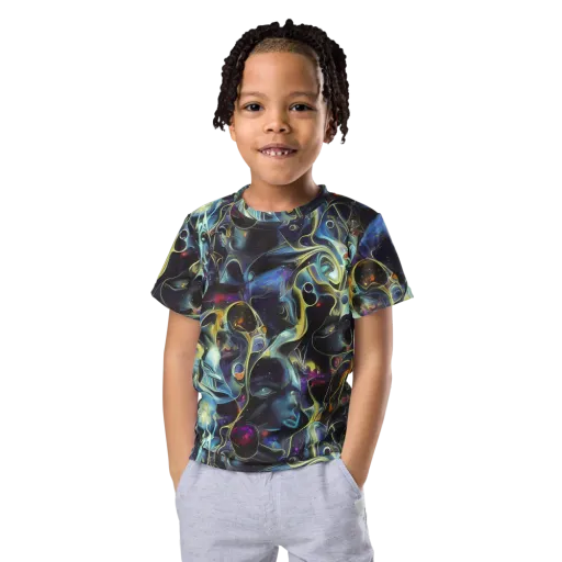 Galactic Enigma on a Kids Crew Neck T-Shirt