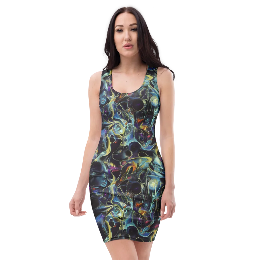 Galactic Enigma on Bodycon Dress — Front