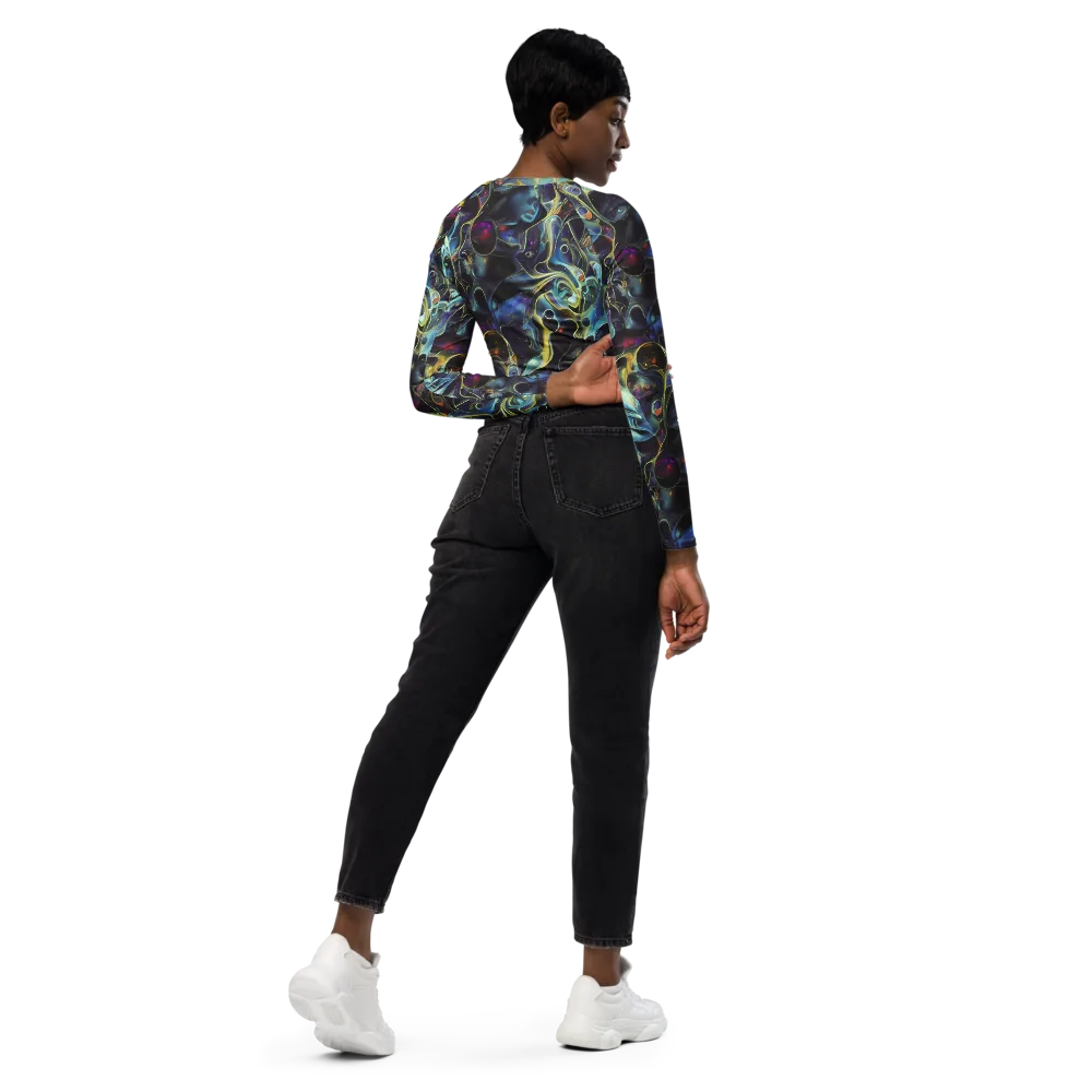 Galactic Enigma on Long Sleeve Crop Top — Right Back