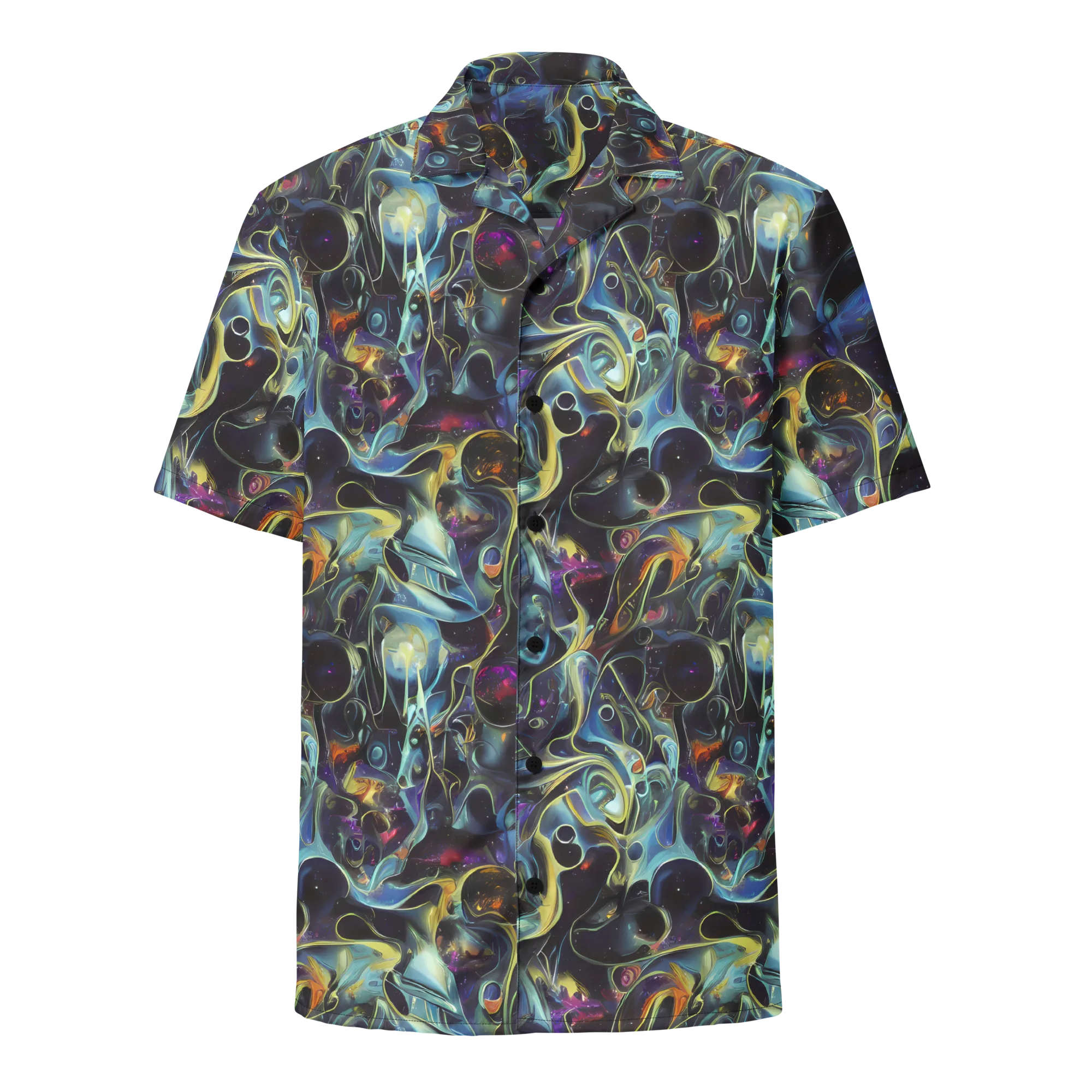 Galactic Enigma on Button Shirt — Front