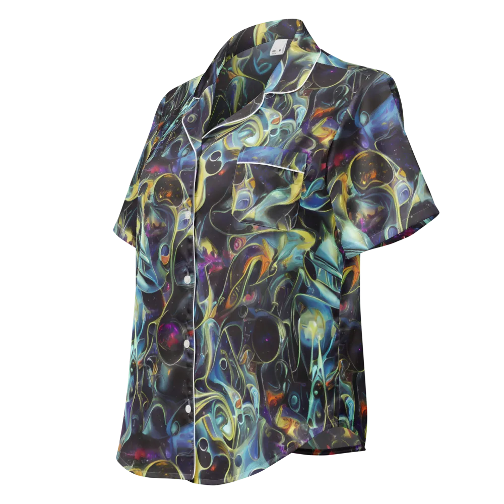 Galactic Enigma on Women's Short Sleeve Pajama Top — Left Front
