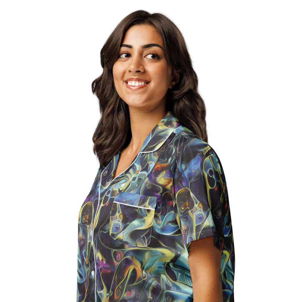 Galactic Enigma on Women's Short Sleeve Pajama Top — Left Front