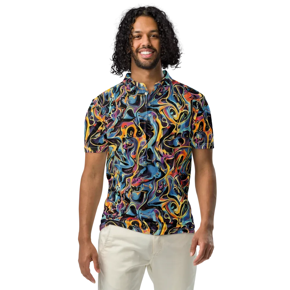 Newtonian Rhapsody on Men's Slim Fit Polo Shirt — Front