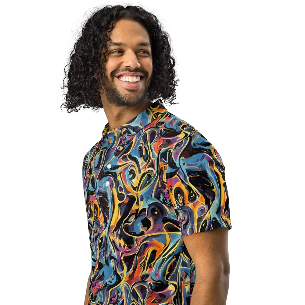 Newtonian Rhapsody on Men's Slim Fit Polo Shirt — Left Front