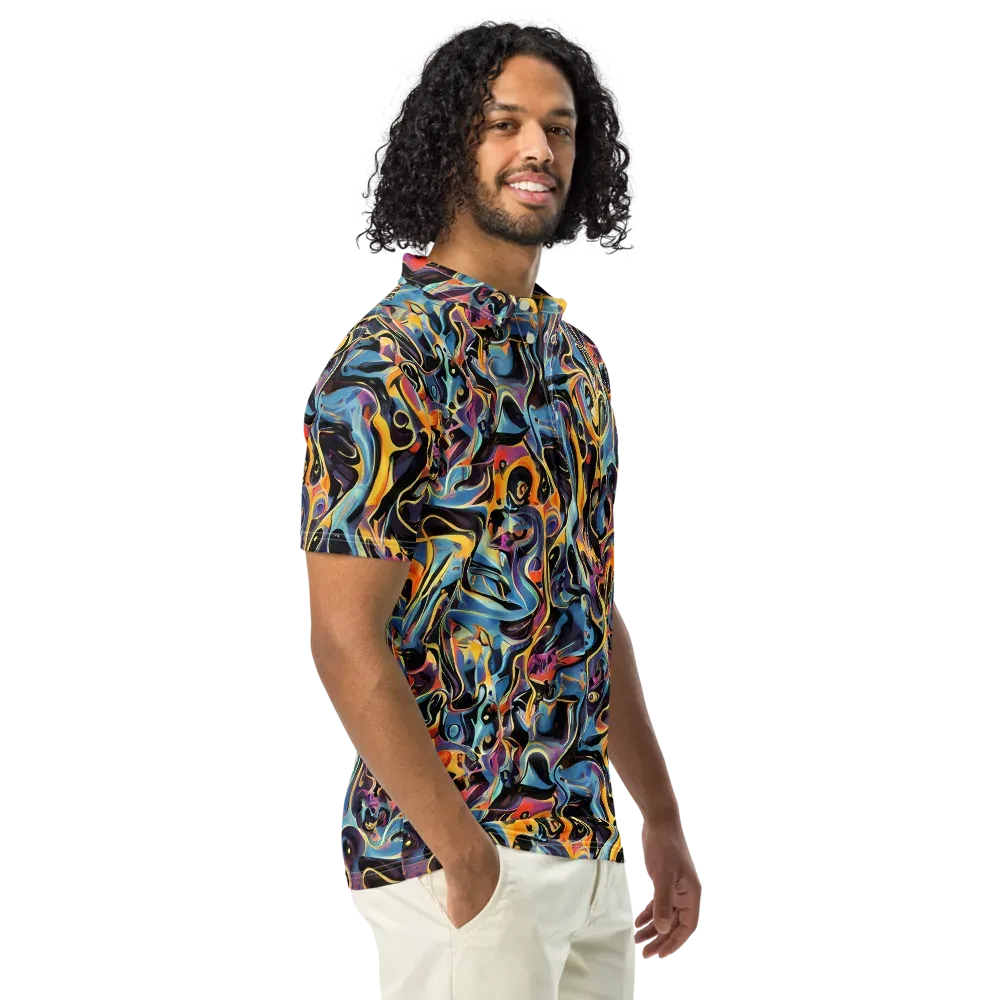 Newtonian Rhapsody on Men's Slim Fit Polo Shirt — Right Front
