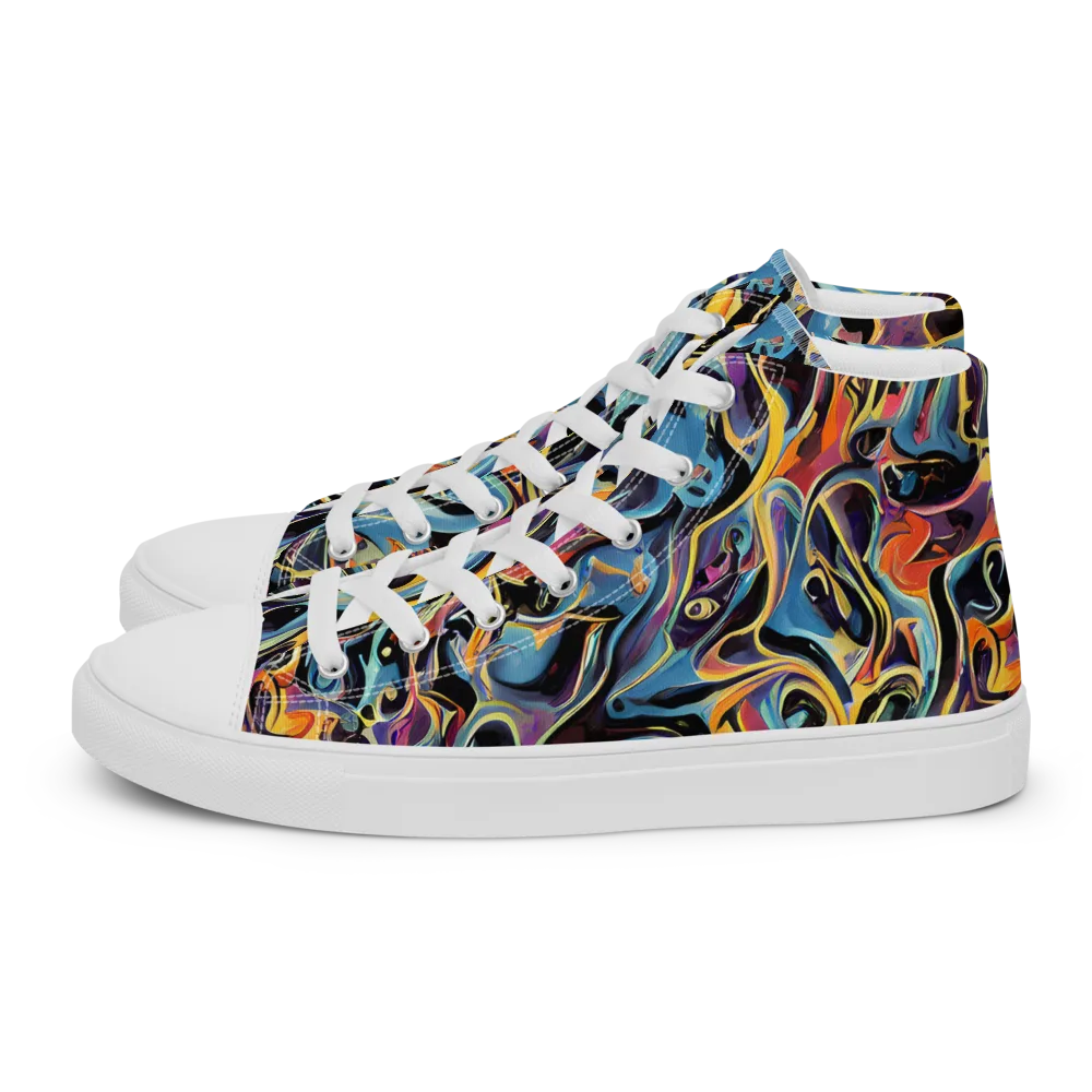 Newtonian Rhapsody on Women's High Top Canvas Shoes — Left