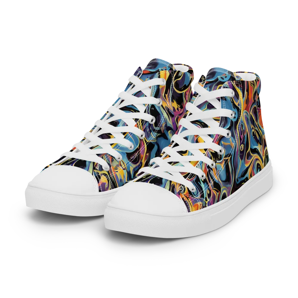 Newtonian Rhapsody on Women's High Top Canvas Shoes — Left Front