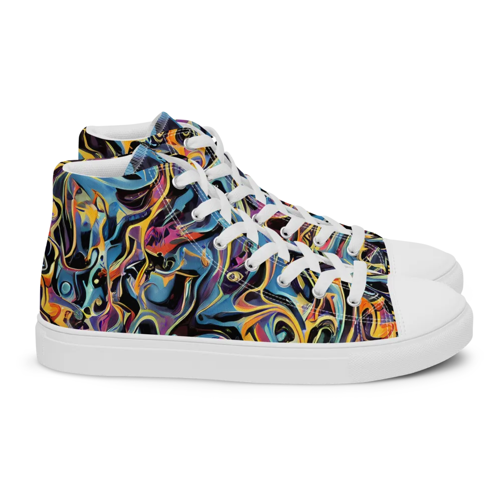Newtonian Rhapsody on Women's High Top Canvas Shoes — Right