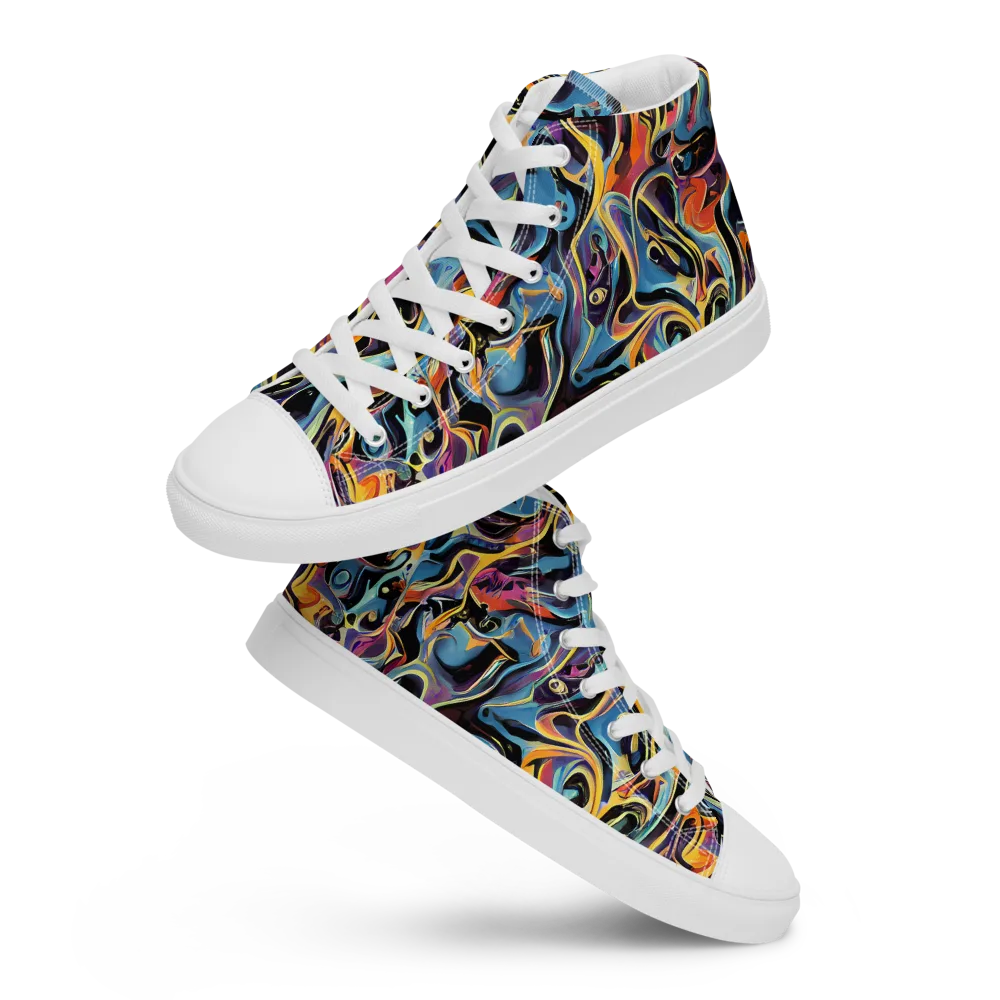 Newtonian Rhapsody on Women's High Top Canvas Shoes — Front