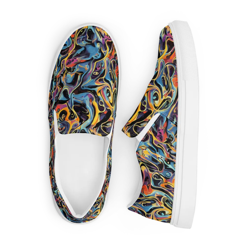 Newtonian Rhapsody on Men's Slip-On Canvas Shoes — Front